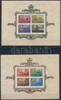 1947 Roosevelt vágott blokkpár (120.000) (kis törések, a légi blokkon apró folt a kereten / small folds, tiny spot on margin)