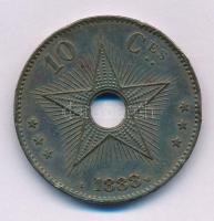 Belga-Kongó / Kongó Szabad Állam 1888. 10c Cu "II. Lipót" T:XF,VF peremhiba Belgian Congo / Congo Free State 1888. 10 Centimes "Leopold II" C:XF,VF edge error Krause KM#4