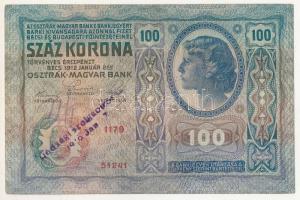 1912. 100K "1179 51241" hamis(?) felülbélyegzéssel T:F
