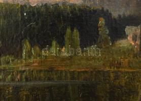 Molnár József (1821-1899): Hegyvidéki táj (Tátra?). Olaj, karton, jelezve jobbra lent. Restaurált. S...