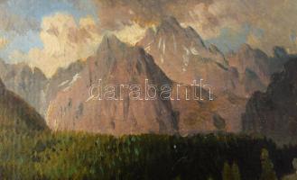 Molnár József (1821-1899): Hegyvidéki táj (Tátra?). Olaj, karton, jelezve jobbra lent. Restaurált. S...