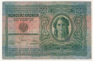 1912. 100K "1434 04891" hamis(?) felülbélyegzéssel T:VG kis beszakadások