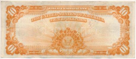 Amerikai Egyesült Államok 1922-1927 (1922) 10$ "Gold Certificate" nagyméretű, sárga pecsét...
