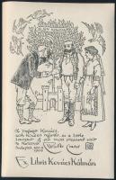 CRANE, Walter (1845-1915): Ex libris Kovács Kálmán, klisé, papír, jelzett a klisén. Kovács Kálmán (1883-1951) tanár, tanügyi főtanácsos ex librise, apja, Kovács János (1846-1905) unitárius tanító, kollégiumi igazgató és Walter Crane (1845-1915) angol festő kolozsvári találkozását megörökítő Crane-tollrajz alapján, 11,5×7,5 cm