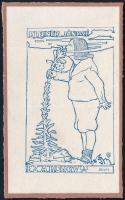 Kozma Lajos (1884-1948):Fleiner Jánosé ez a könyv (szecessziós ex libris). Vonalas klisé, papír, jelzett a klisén. 6×3,5 cm