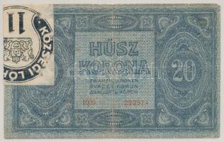 1919. augusztus 9. 20K "1009 222514" T:G községi lóhúsüzem matricával
Adamo K20, Krause P...