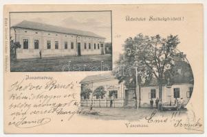 1901 Székelyhíd, Sacueni; Járásbíróság, városháza. Kohn Sámuel kiadása / county court, town hall (EK)