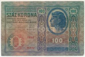 1912. 100K hamis(?) felülbélyegzéssel a német oldalon! "1354 45439" sorszámmal T:F Krause P#R9