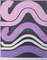 Joláthy Attila (1927-1998): Hullámzó formák (cím nélkül), 1976. Tempera, papír. Jelzett. 47x35. Üvegezett keretben.