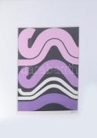 Joláthy Attila (1927-1998): Hullámzó formák (cím nélkül), 1976. Tempera, papír. Jelzett. 47x35. Üveg...