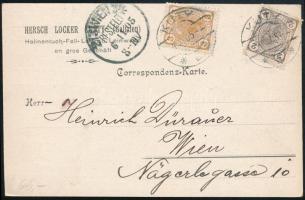 1905 Levelezőlap 2 bélyeges bérmentesítéssel / Postcard with 2 stamps "KUTY"