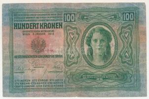 1912. 100K hamis(?) felülbélyegzéssel "1181 26686" sorszámmal T:F kis szakadások
Krause P...