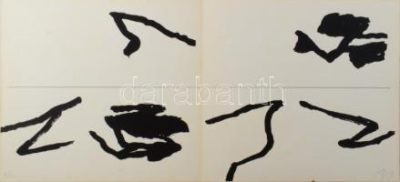 Hollán Sándor (Alexandre Hollan, 1933-): Tölgyfatánc mappa, Vasarely Múzeum, 1993. 3 db szitanyomat,...