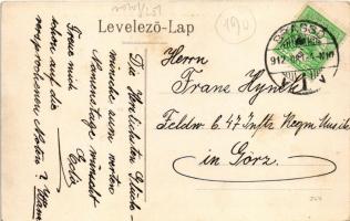 1912 Kőhalom, Reps, Rupea, Cohalm; Ansicht von der 121 Meter über dem Orte gelegenen Burg / látkép a...