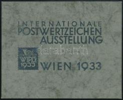 Ausztria 1933 WIPA blokk tokkal együtt, a beragasztásból származó ragasztónyomok alig látszanak, a b...