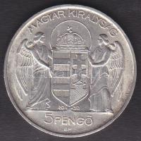 1939. 5P Ag "Horthy balra" T:2 apró ph
