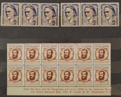 USA tétel sok magyar vonatkozású bélyeggel (hungarika), levélzárókkal stb. 10 lapos közepes berakóban