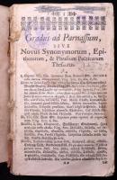 ca 1750. Latin magyar szószedet Thesaurus. Hiányos Címlap nélkül, utolsó lap nélkül. 1058p. ca 1750. Sérült korabeli egészbőr kötésben