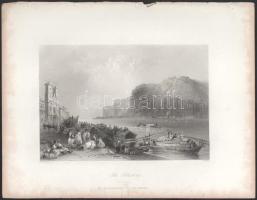 Bartlett, William Henry (1809-1854) - Cousen, Charles (1819-1889): A Gellért-hegy Pestről (The Bloxberg from Pesth). Acélmetszet, papír, jelzett a metszeten, kis lapszéli sérülésekkel, foltokkal, 12,5x18 cm