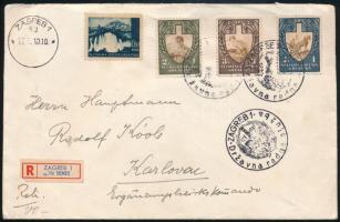 1943 Ajánlott levél / Registered cover "ZAGREB"