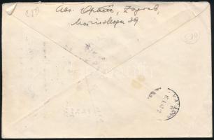 1943 Ajánlott levél / Registered cover "ZAGREB"
