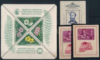 1949-1958 Puskin-blokkpár, Jókai blokk + FIP Virág blokk másodosztályú minőségben