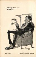 "Hát elfogyott már mind a kötél???" Szamuely Tibor közoktatásügyi népbiztost ábrázoló politikai karikatúra / Hungarian anti-communist propaganda postcard s: Szép Lajos