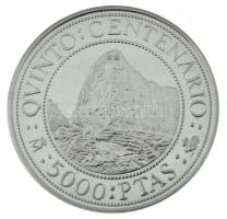 Spanyolország 1991. 5000P Ag "Amerika felfedezésének 500. évfordulója - Pizarro, Atahualpa"...