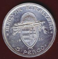 1938. 5P Ag "Szt.István" T:2 apró ph
