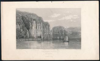 Ender, Thomas (1793-1875) - Sands, John: Traianus táblája a Vaskapunál (Trajans-Tafel bei Ogredina). Acélmetszet, papír, jelzett a metszeten, apró lapszéli sérülésekkel, 10x15,5 cm