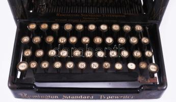 cca 1895-1910 Remington írógép, rajta "Kizárólagos vezérképviselőség Glogowski és Társa Budapes...