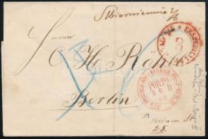 1864 Levél Berlinbe / Cover to Berlin, piros / red "AUS POLEN EISENBAHNPOST"