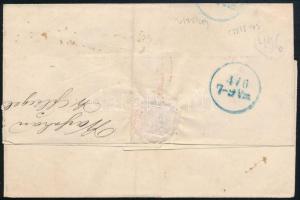 1864 Levél Berlinbe / Cover to Berlin, piros / red "AUS POLEN EISENBAHNPOST"