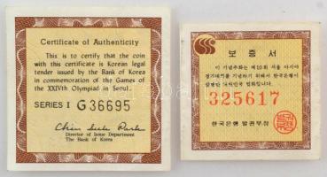 Dél-Korea 1986. 5000W Ag "1988 Olimpia - Tigris Kabala" kapszulában, tanúsítvánnyal, sérül...