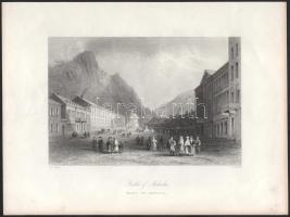 Bartlett, William Henry (1809-1954) - Benjamin, E.: Mehádiai fürdők, későbbi nevén Herkulesfürdő (Baths of Mehadia). Acélmetszet, papír, jelzett a metszeten, 12x18 cm
