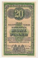 1916. Sopronnyék / hadifogolytábor 1916. június 16. 20f arab sorozat- és sorszámmal T:UNC