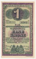 1916. Sopronnyék / hadifogolytábor 1916. június 16. 1K arab sorozat- és sorszámmal T:UNC,AU