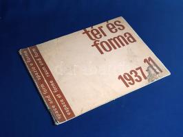 [Folyóirat] Tér és Forma. Építőművészeti havi folyóirat. Szerkeszti Bierbauer Virgil. X. évfolyam, 11. szám. (1937. november). Budapest, 1937. Tér és Forma Lapkiadó Kft. (Pápai Ernő Műintézete). 319-350 + [24] p. Haránt alakú. A Tér és Forma 1928-1948 között megjelenő magyar építészeti folyóirat, a modern magyar építészeti modernizmus első, egyben legfontosabb fóruma. Bár eleinte foglalkozott a historizáló építészet produktumaival is, hamarosan a Bauhaus-építészet elkötelezett, megalkuvást nem ismerő fórumává vált. Mint ilyen, rendszeresen bemutatta a neves külföldi modern építészek munkáit, de foglalkozott urbanisztikai kérdésekkel, kisarchitektúrával és belsőépítészettel, bútortervezéssel is.  Gazdagon illusztrált lapszámunkban modernista, napfény járta terekkel megépült társasházak, családi házak és középületek építészeti méltatása található, alaprajzaik, homlokzati- és enteriőrfotóik kíséretében. Lapszámunk modernista épületei a budai villanegyedben, Pasaréten, illetve az Új Lipótvárosban találhatóak, utóbbi helyen a korabeli moziépítészet egy szép példáját láthatjuk. Urbanisztikai cikknek számít a frissen átadott Horthy Miklós híd [Petőfi híd] pesti feljárójáról készített írás, az itt bemutatott feljáró a mai változatnál monumentálisabb. Az Őrség népi építészetét hosszabb tanulmány tárgyalja. Oldalszámozáson belül néhány hirdetési oldallal. Lapszámunkból két levél hiányzik, példányunk oldalain alul apró foltosság. Spirálfűzött, illusztrált, foltos kiadói borítóban.