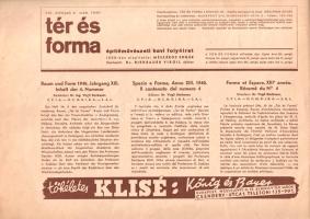 [Folyóirat] Tér és Forma. Építőművészeti havi folyóirat. Szerkeszti Bierbauer Virgil. XIII. évfolyam...