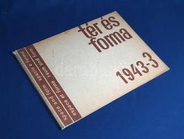[Folyóirat] Tér és Forma. Építőművészeti havi folyóirat. Szerkeszti Bierbauer Virgil. XVI. évfolyam, 3. szám. (1943. március). Budapest, 1943. Tér és Forma Lapkiadó Kft. (Pápai Ernő Műintézete). 37-52 + [4] p. Haránt alakú.  A Tér és Forma 1928-1948 között megjelenő magyar építészeti folyóirat, a modern magyar építészeti modernizmus első, egyben legfontosabb fóruma. Bár eleinte foglalkozott a historizáló építészet produktumaival is, hamarosan a Bauhaus-építészet elkötelezett, megalkuvást nem ismerő fórumává vált. Mint ilyen, rendszeresen bemutatta a neves külföldi modern építészek munkáit, de foglalkozott urbanisztikai kérdésekkel, kisarchitektúrával és belsőépítészettel, bútortervezéssel is.  Gazdagon illusztrált lapszámunk első írása éles hangú vitacikk a népi építészet meddő bámulata ellen. Granasztói Rihmer Pál építész Le Corbusier franciaországi tanyaközpont-átalakító elképzeléseit ismerteti, egyben úgy véli, hogy a modernista építészet elveinek alkalmazása nem jellegteleníti, hanem megmenti a vidéket. Granasztói itt a magyar falukutatók megállapításaira hivatkozik, miszerint a nép a hagyományos formavilágú, ám kényelmetlen vidéki tanyákról és falvakból valósággal menekül a városba, mégpedig a jobb élet- és lakáskörülmények reményében. A további cikkek középületeket és irodaépületeket ismertetnek: a ráckevei gazdasági iskolát, felhévízi [II. kerületi] lakóépületeket és egy Mérleg utcai belvárosi irodaépületet. Az alaprajzokkal, homlokzat- és enteriőrfotókkal együtt ismertetett épületek a mai napig állnak. Spirálfűzött, illusztrált, enyhén sérült gerincű, kissé foltos kiadói borítóban.