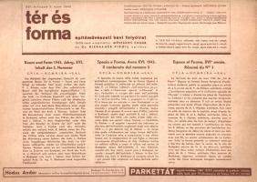 [Folyóirat] Tér és Forma. Építőművészeti havi folyóirat. Szerkeszti Bierbauer Virgil. XVI. évfolyam,...