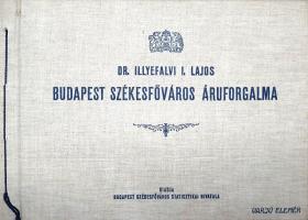 Illyefalvi I[mre] Lajos: Budapest székesfőváros áruforgalma. Güterverkehr der Haupt- und Residenzstadt Budapest. Budapest, (1935). Budapest Székesfőváros Statisztikai Hivatala (ny.) X + [2] p. + 150 t. (100 színes). Haránt alakú kötet. Folio. Egyetlen kiadás. Illyefalvi Imre Lajos (1881-1944) statisztikus, kormány-főtanácsos, egyetemi tanár, Budapest statisztikai hivatalának vezetője. Páratlanul érdekes, magyar-német nyelvű munkája az ország legfőbb fogyasztója: a főváros behozatalának teljes keresztmetszetét kívánja adni. A kötet legtöbb színes ábrája országtérképet is közöl, hiszen vizsgálódásának fő tárgya az, hogy Budapest az ország mely megyéiből, azon belül pedig mely járásaiból szerzi be mezőgazdasági, ipari és egyéb terményeit, termékeit és készáruit. A kötetből megtudhatjuk például, hogy a főváros búzát, disznót és szarvasmarhát az Alföldről, halat és rákot túlnyomóan a Dunántúlról, tejet és tejfölt a Duna menti megyékből, káposztát a Kisalföldről, tököt Hevesből és Szabolcsból hoz be; faggyút, vajat és margarint Nyugat-Magyarországról és a Dél-Dunántúlról szerez; Budapest népe elsősorban alföldi bort iszik (tradicionális borvidékeink elhanyagolható mértékben szállítanak a fővárosnak), továbbá Pest megyei és szabolcsi pálinkán él, ásványvízből pedig Pest megyei és nagyigmándi vizet fogyaszt. Dohányáru tekintetében zempléni, szabolcsi, hajdúsági, baranyai és Fejér megyei behozatalra szorul, vas- és acéláruit Borsodból és Nógrádból szerzi be, gépgyártásban viszont Győrt, Várpalotát, Egert leszámítva önellátó. A kötet elején külföldi behozatali partnereink is feltűnnek, ez ábra szerint elsődleges beszállítónk Csehszlovákia, Románia és Ausztria, csak ezt követi Németország és Olaszország, a jugoszláv és lengyel behozatal pedig kimondottan elhanyagolható. Az első előzéken apróbb gyűrődés, egy levélen apró sérülés. Példányunk első kötéstábláján a kötészet elhelyezte a possessor nevét, tételünk feltehetően névre szólóan kötött példány. Poss.: Varju Elemér (1873-1945) muzeológus, művészettörténész, művelődéstörténész, az MTA tagja. Feliratozott, zsinórral fűzött kiadói egészvászon kötésben, feliratozott, enyhén sérült, kissé hiányos kiadói védőborítóban. Jó példány.