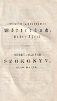 Márton József: 
Német-magyar és magyar-német Szókönyv. A' többek között Holtzmann, Scheller, P...