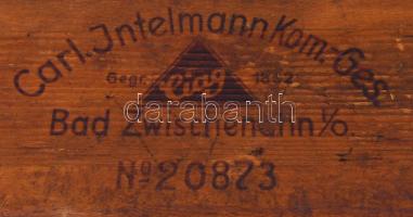 cca 1940 Carl Intelmann fa szivarszárító, kétrészes, jelzett, 56x10 cm