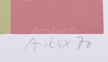 Lux Antal (1935-): Bábuk, 1970. Szitanyomat, papír. Jelzett és datált (A Lux 70), számozott: 4/30. 4...