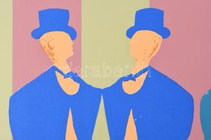 Lux Antal (1935-): Bábuk, 1970. Szitanyomat, papír. Jelzett és datált (A Lux 70), számozott: 4/30. 4...