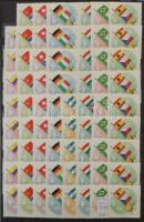 1962-1970 Többpéldányos tétel, benne 216 db teljes sor, 12 fekete lapos, 9 soros berakóban