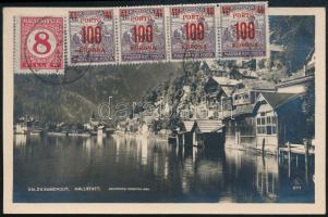 1926 Képeslap Ausztriából Budapestre 400K + 8f vegyes portózással / Postcard from Austria to Budapest with mixed postage due franking