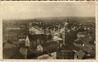 1940 Marosvásárhely, Targu Mures; látkép templomokkal, üzletek / general view with churches, shops. photo