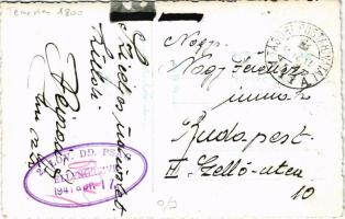 1941 Temerin, Temeri; Szécsen kastély parkja, pavilon / castle park, pavilion. photo + "Tábori ...